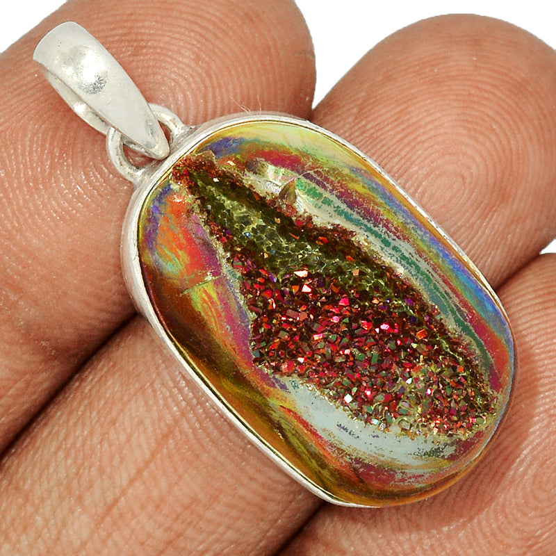 1.5" Titanium Window Druzy Pendants - TWDP910