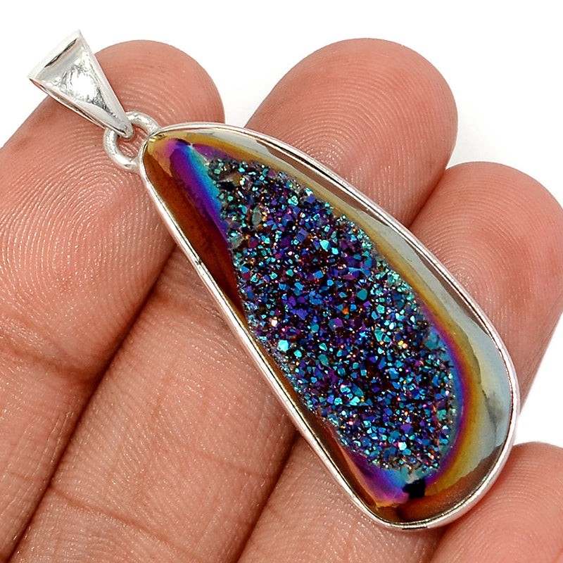 2" Titanium Window Druzy Pendants - TWDP913