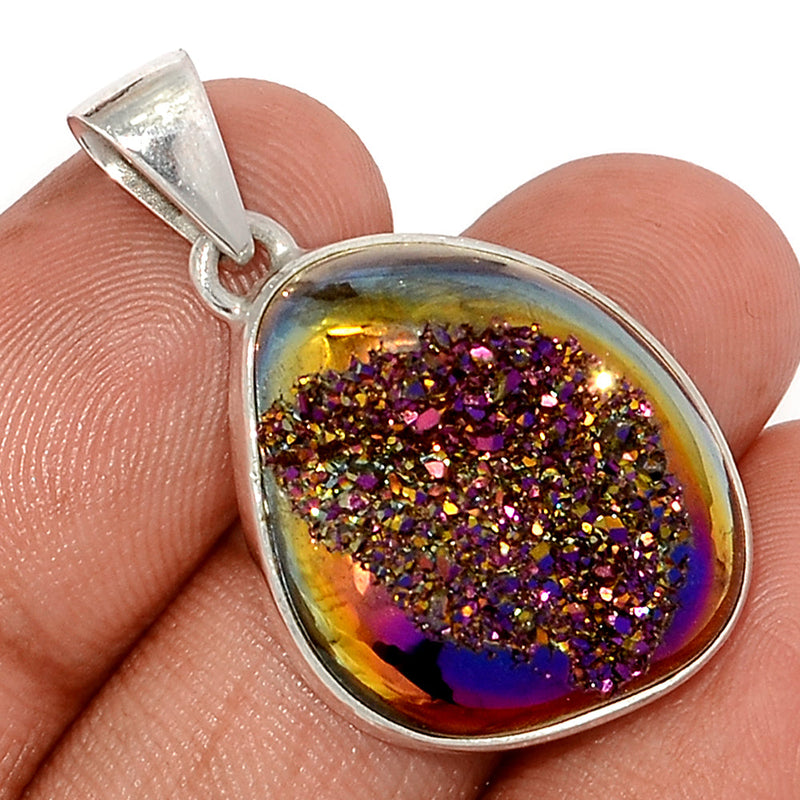 1.3" Titanium Window Druzy Pendants - TWDP934