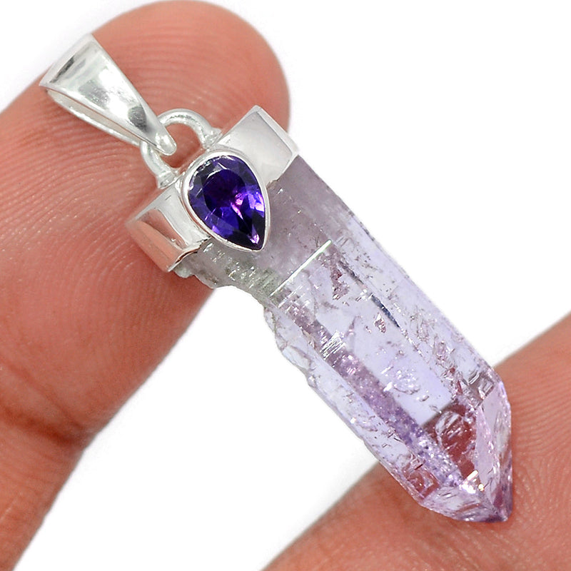 1.5" Vera Cruz Amethyst Crystal & Amethyst Faceted Pendants - VCAP171