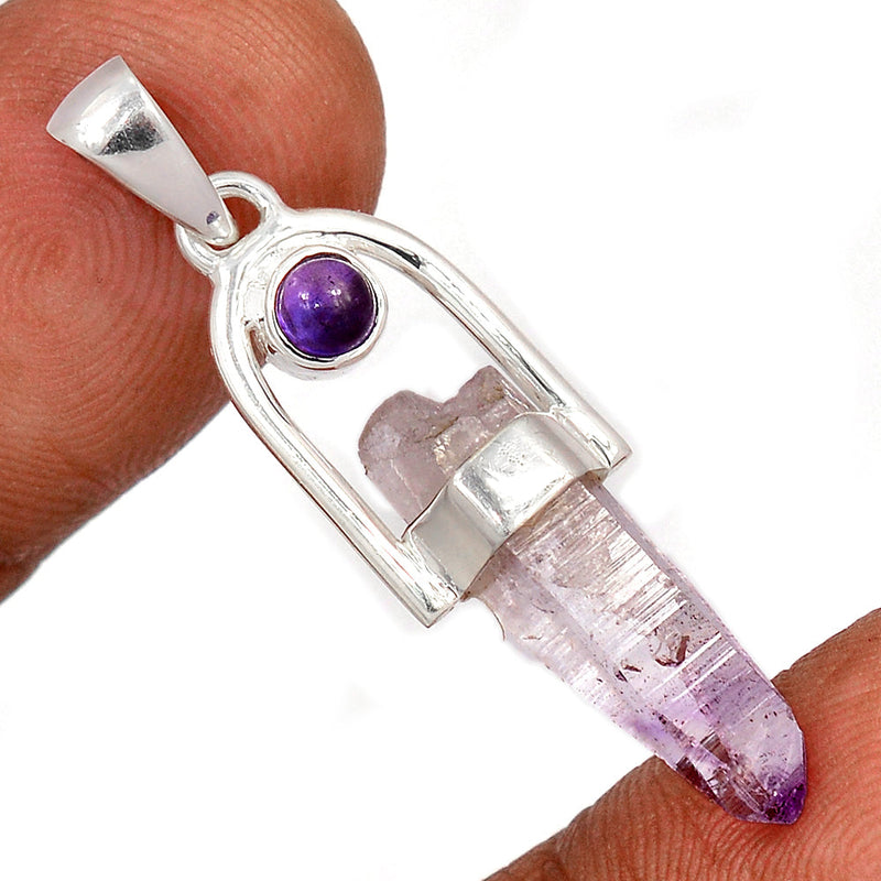 1.6" Vera Cruz Amethyst Point & Amethyst Cabochon Pendants - VCAP216