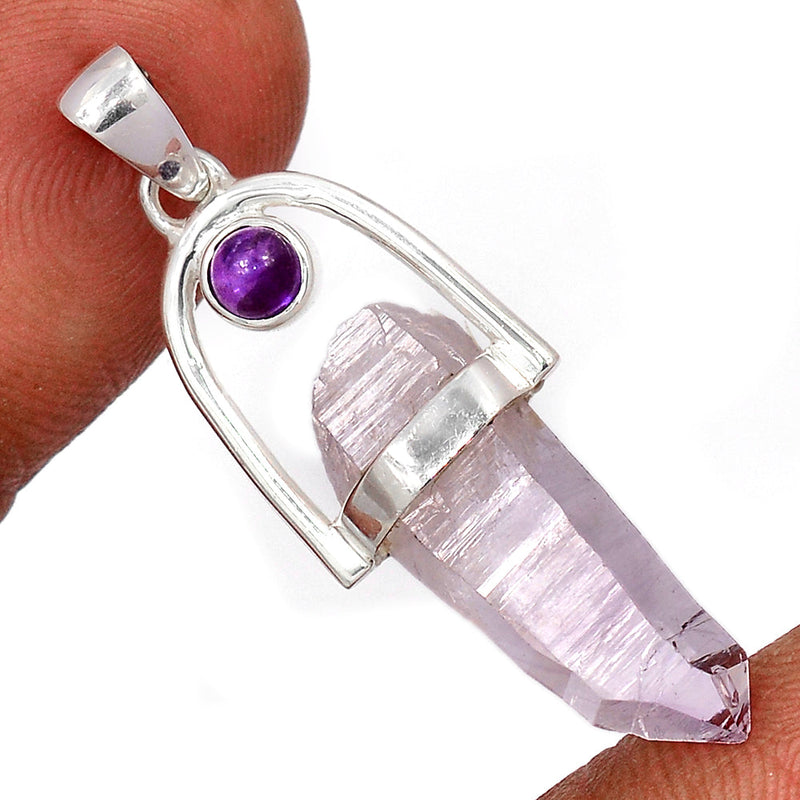 1.7" Vera Cruz Amethyst Point & Amethyst Cabochon Pendants - VCAP217