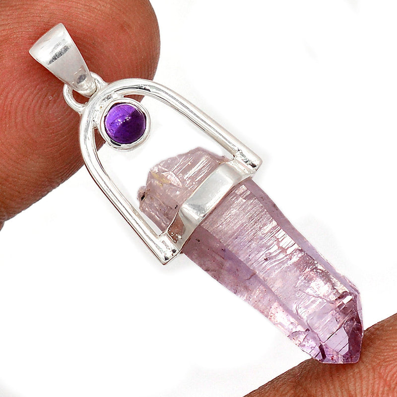 1.7" Vera Cruz Amethyst Point & Amethyst Cabochon Pendants - VCAP221