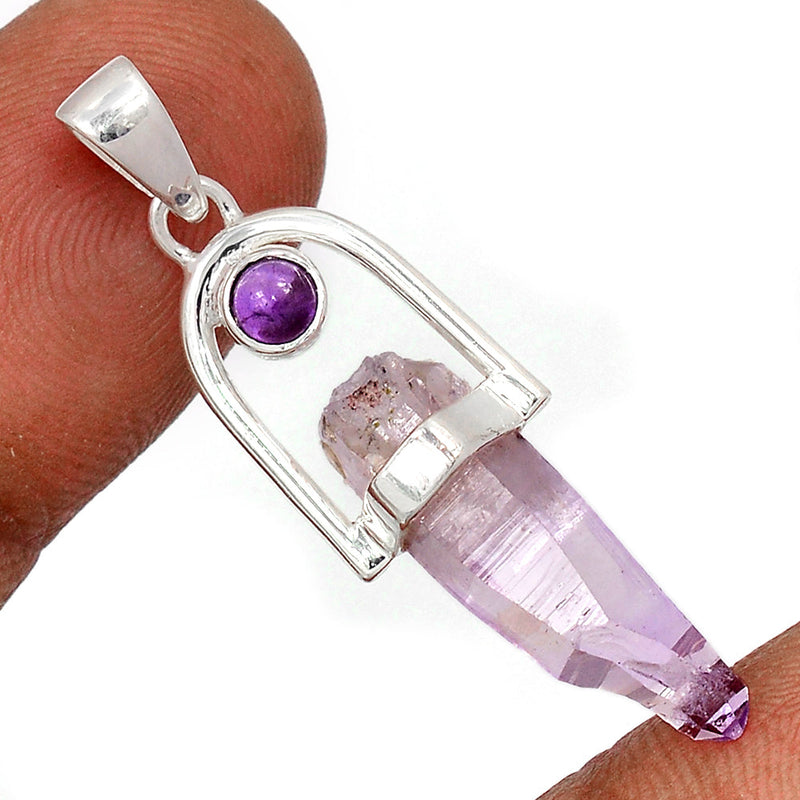 1.6" Vera Cruz Amethyst Point & Amethyst Cabochon Pendants - VCAP224