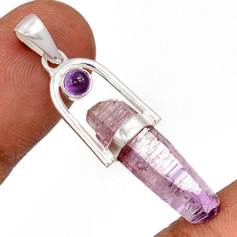 1.7" Vera Cruz Amethyst Point & Amethyst Cabochon Pendants - VCAP227