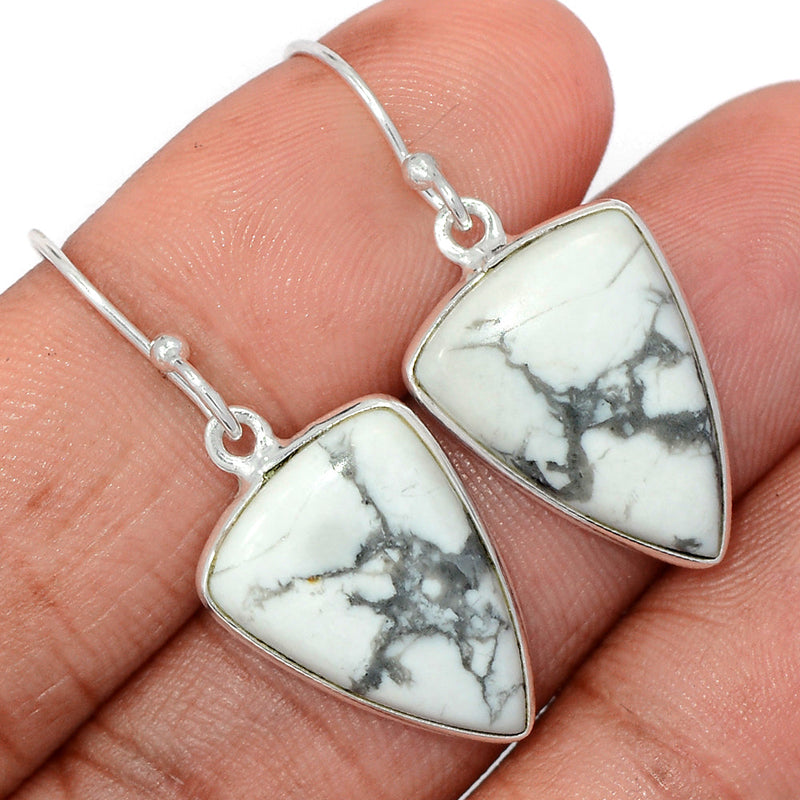 1.5" White Howlite Earrings - WHOE319