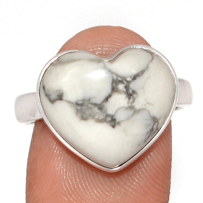 Heart - White Howlite Ring - WHOR700