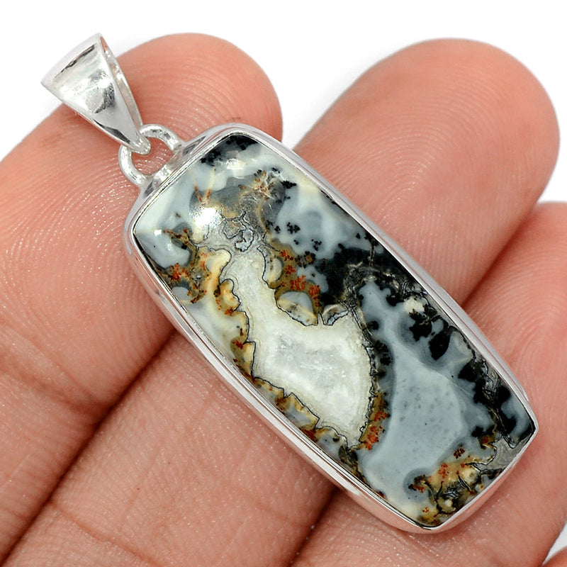 1.7" White Malingano Jasper Pendants - WMJP378