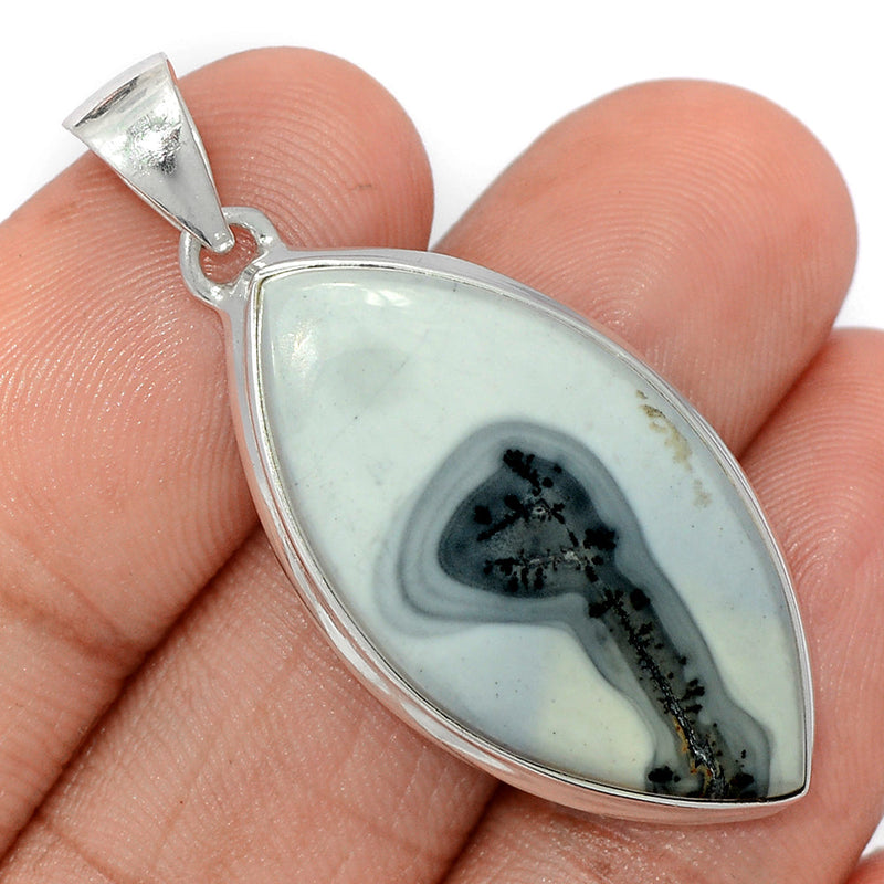 1.7" White Malingano Jasper Pendants - WMJP385