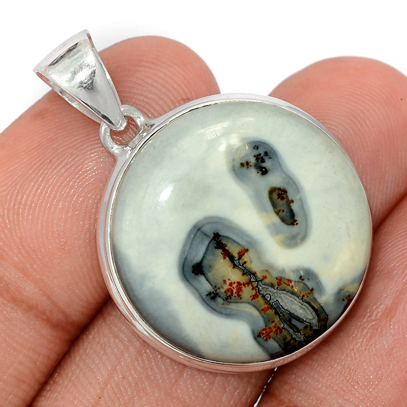 1.3" White Malingano Jasper Pendants - WMJP396