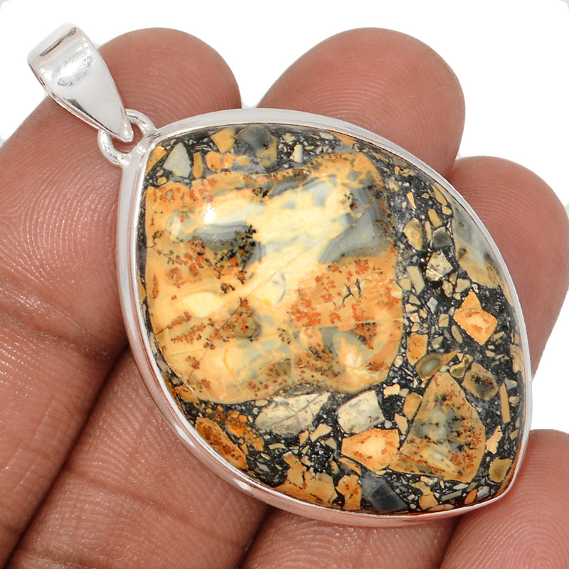 2" Extra Large - White Maligano Jasper Pendants - WMJP407