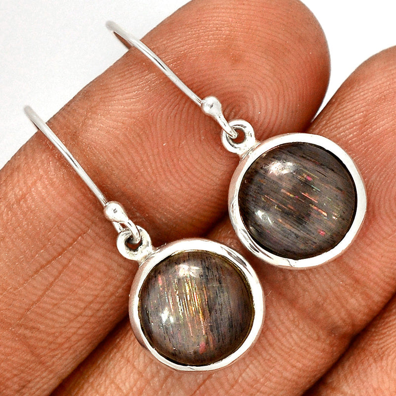 1.2" Black Sun Stone Earrings - BSNE124