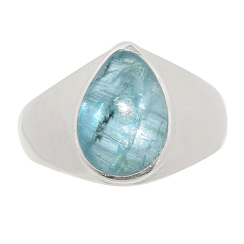 Solid - Aqua Kyanite Cabochon Ring - AKCR46