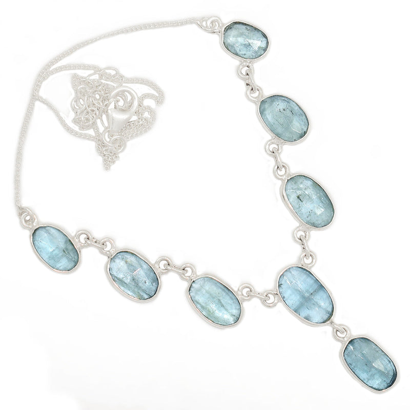 17.7" Aqua Kyanite Faceted Necklace - AKFN10