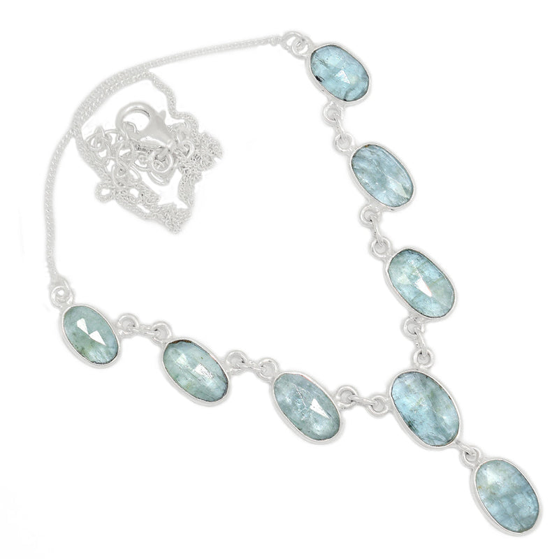 17.5" Aqua Kyanite Faceted Necklace - AKFN23