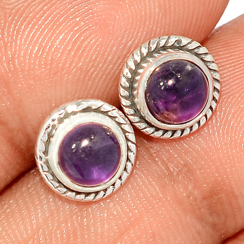 Small Filigree - Amethyst Studs - AMCS695