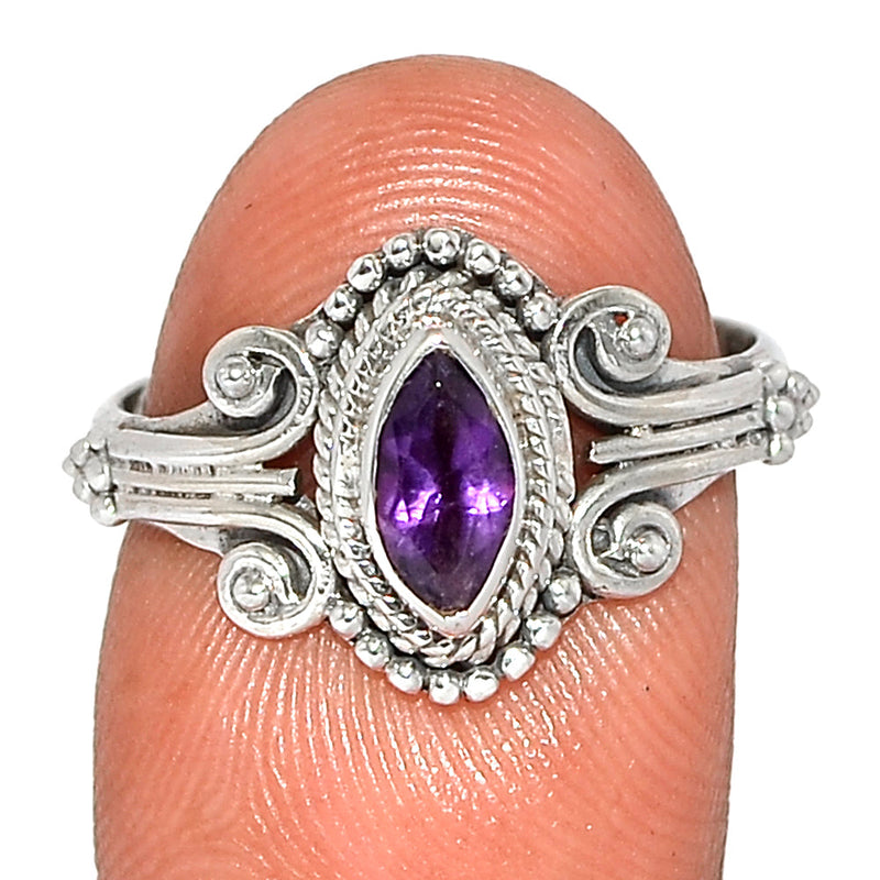 Small Filigree - Amethyst Faceted Ring - AMFR1420