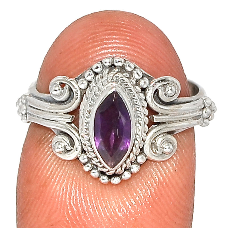 Small Filigree - Amethyst Faceted Ring - AMFR1422