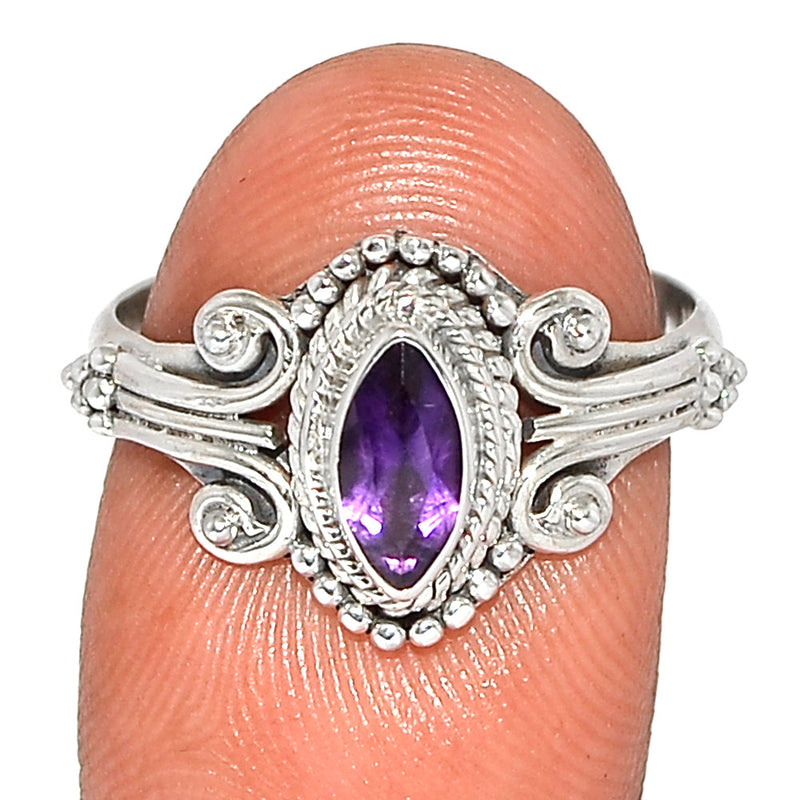 Small Filigree - Amethyst Faceted Ring - AMFR1425