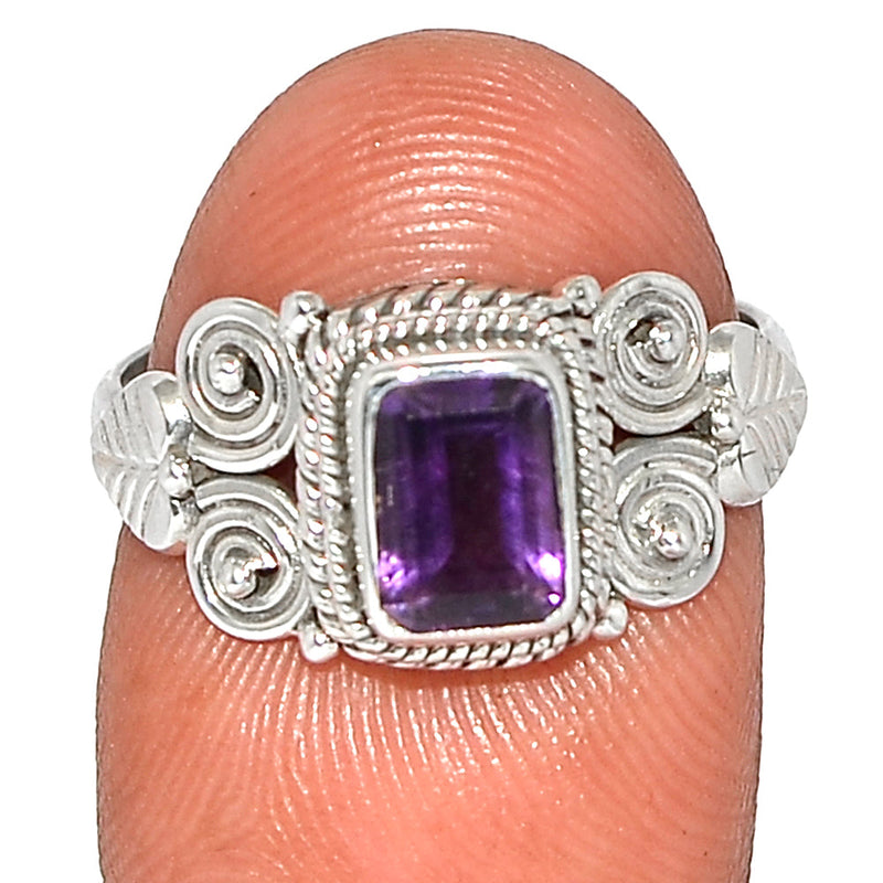 Small Filigree - Amethyst Faceted Ring - AMFR1426