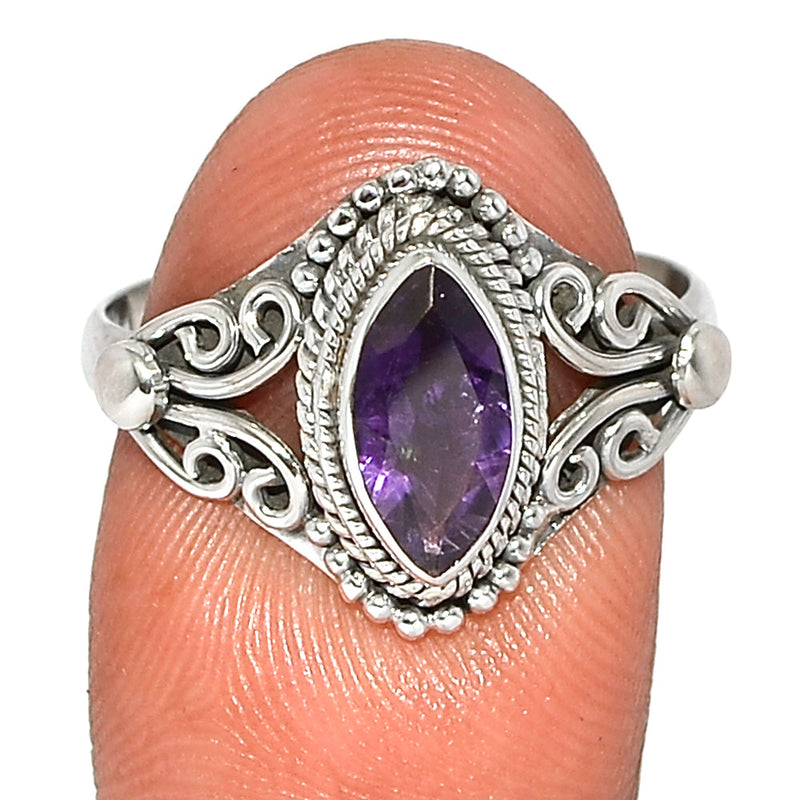 Small Filigree - Amethyst Faceted Ring - AMFR1437