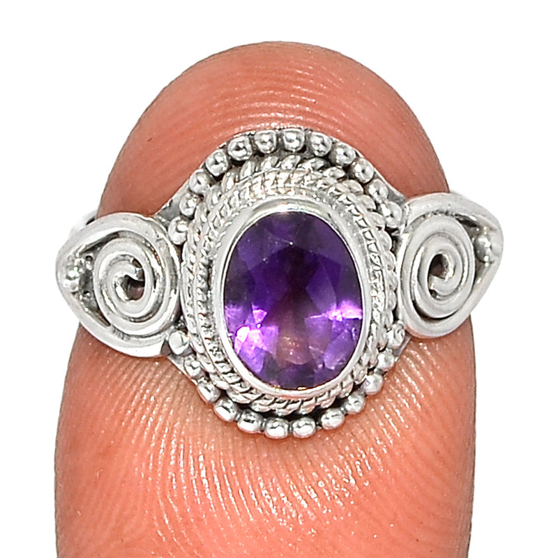 Small Filigree - Amethyst Faceted Ring - AMFR1440