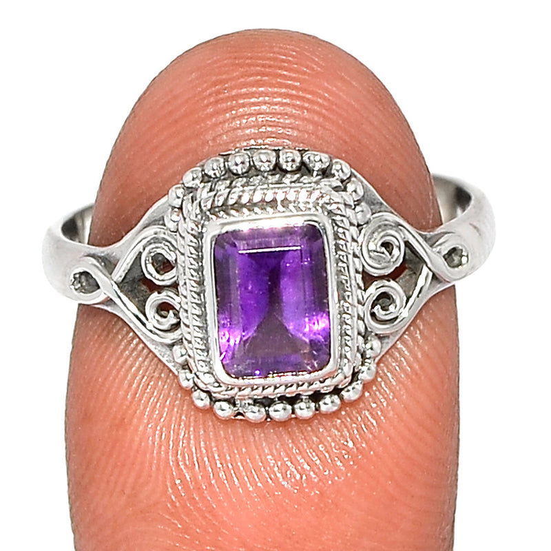 Small Filigree - Amethyst Faceted Ring - AMFR1482