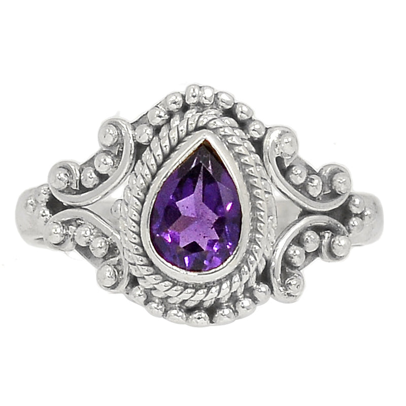 Small Filigree - Amethyst Faceted Ring - AMFR1590