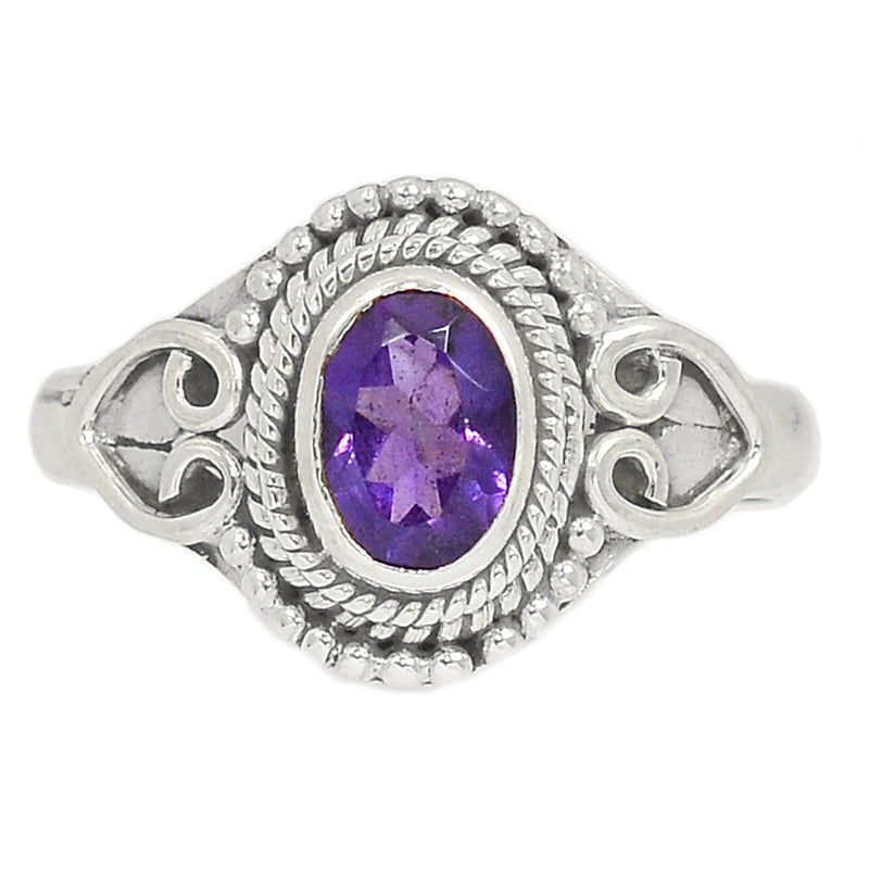 Small Filigree - Amethyst Faceted Ring - AMFR1592