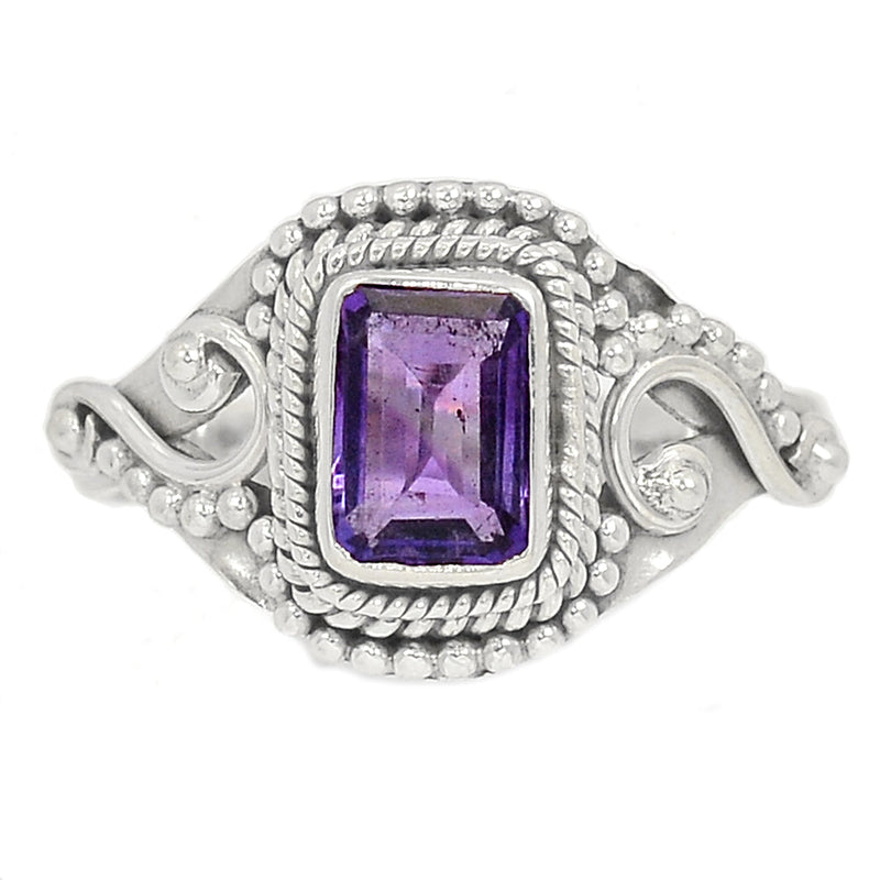 Small Filigree - Amethyst Faceted Ring - AMFR1594