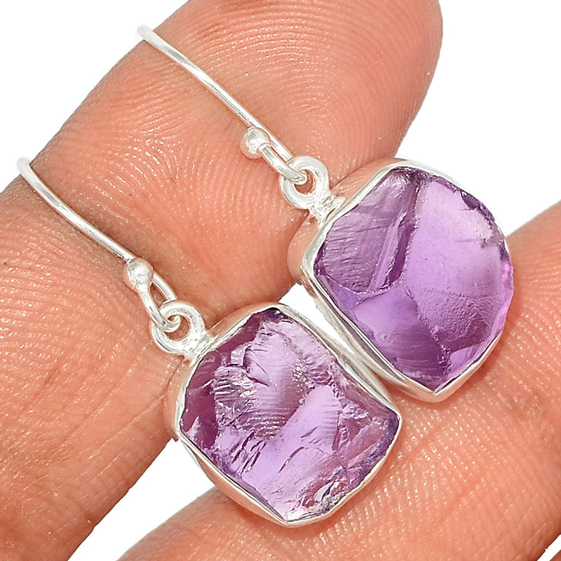 1.2" Amethyst Rough Earrings - AMRE207