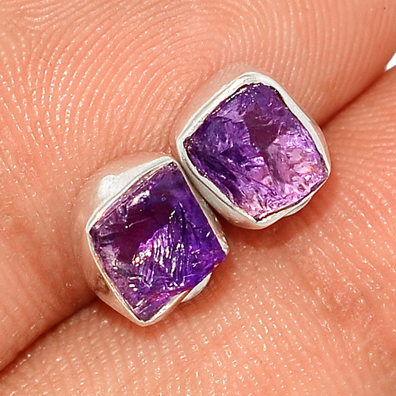 Amethyst Rough Studs - AMRS266