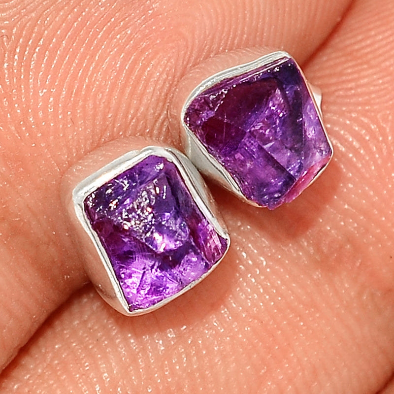 Amethyst Rough Studs - AMRS267