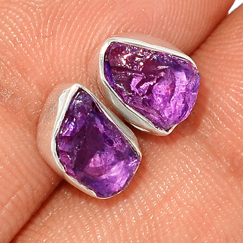 Amethyst Rough Studs - AMRS268