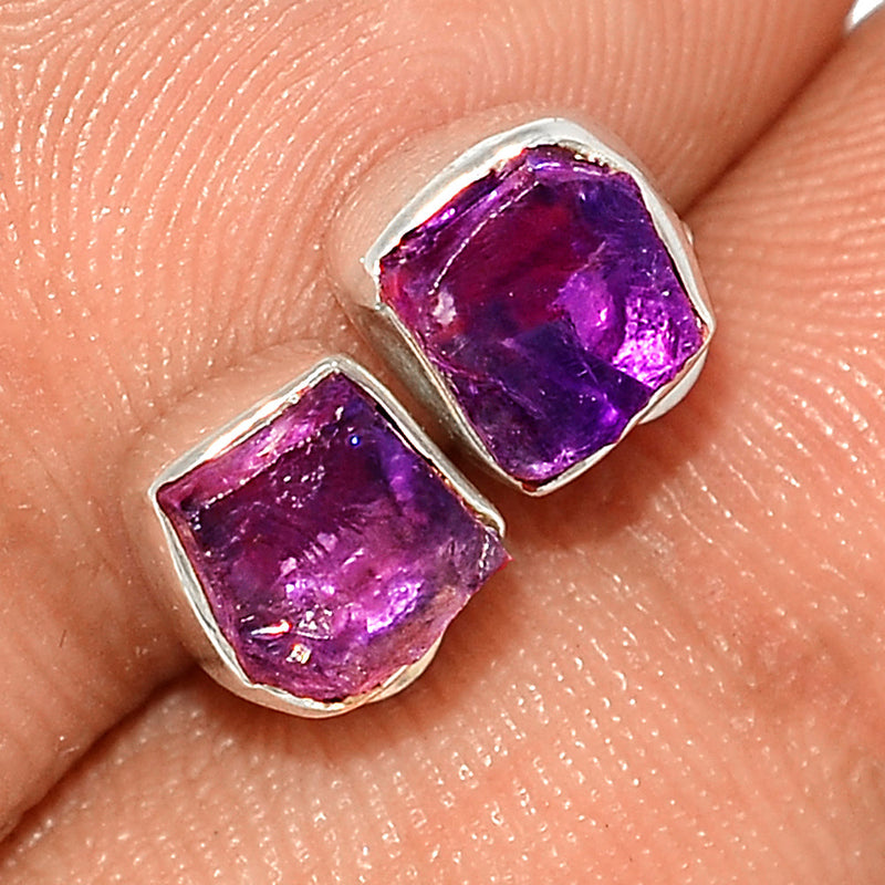 Amethyst Rough Studs - AMRS275