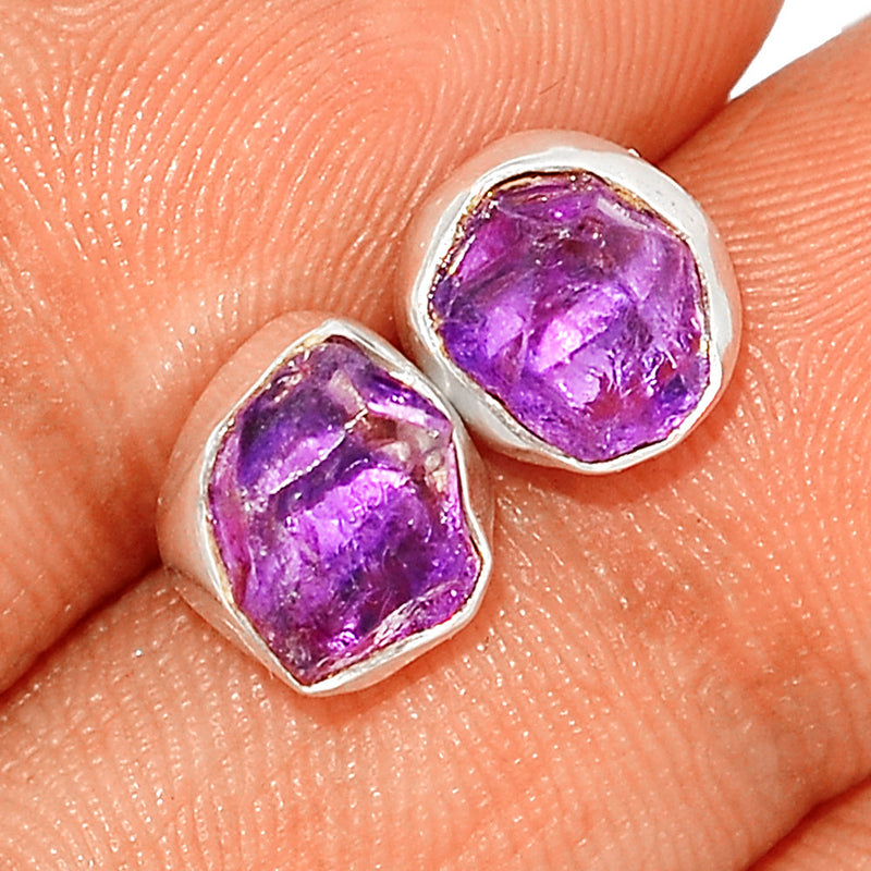 Amethyst Rough Studs - AMRS281