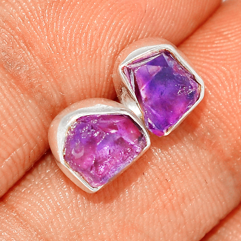 Amethyst Rough Studs - AMRS288