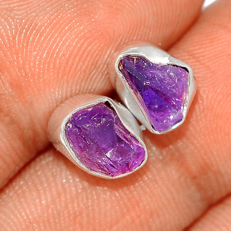 Amethyst Rough Studs - AMRS308