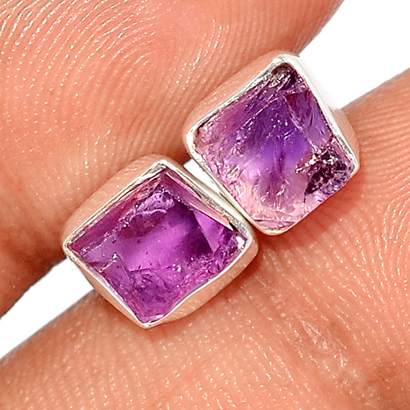 Amethyst Rough Studs - AMRS327