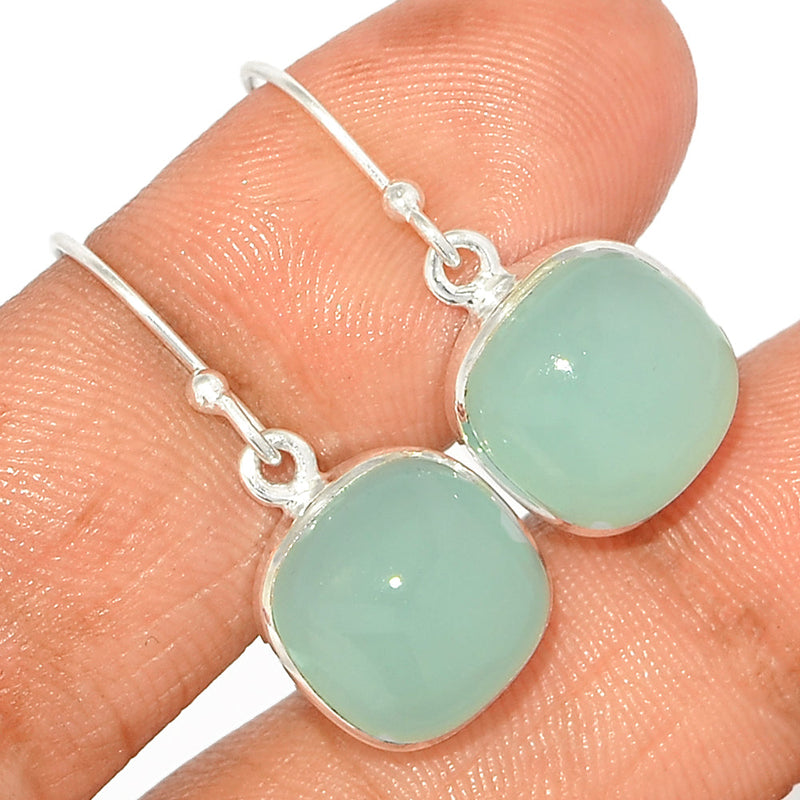 1.1" Aqua Chalcedony Earrings - AQCE108