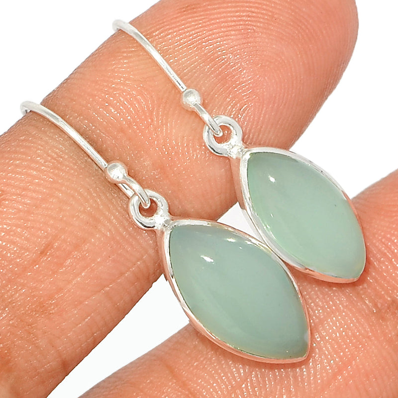 1.3" Aqua Chalcedony Earrings - AQCE115