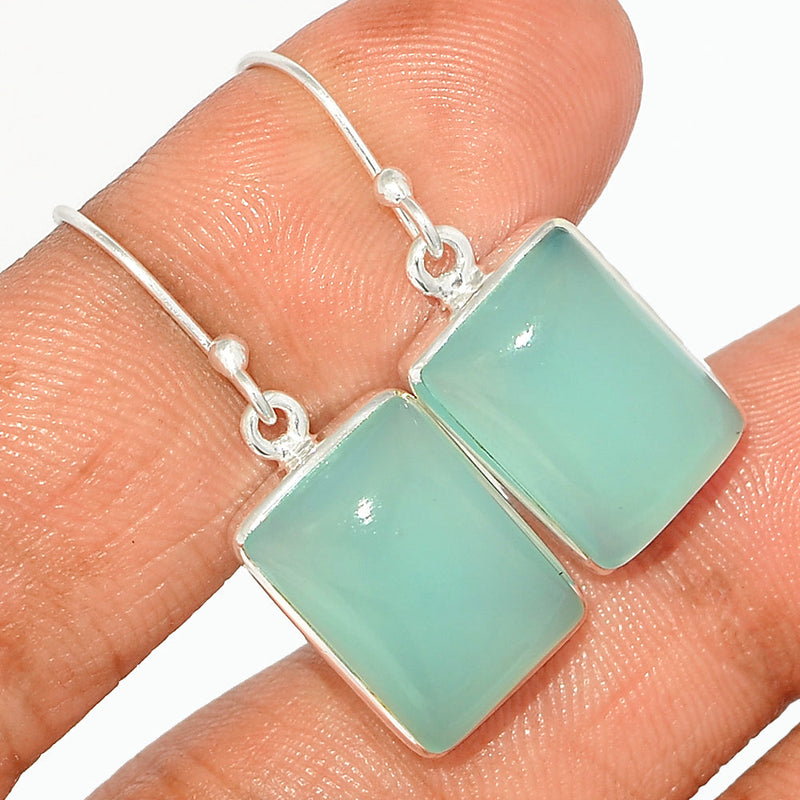 1.3" Aqua Chalcedony Earrings - AQCE120