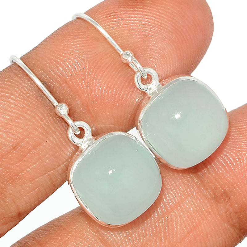 1.1" Aqua Chalcedony Earrings - AQCE129