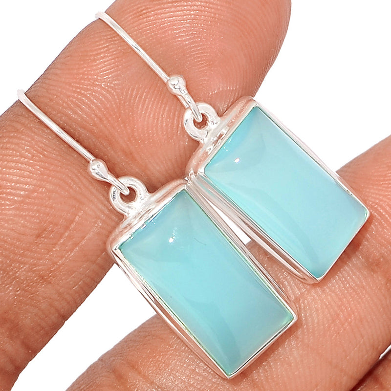 1.6" Aqua Chalcedony Earrings - AQCE40