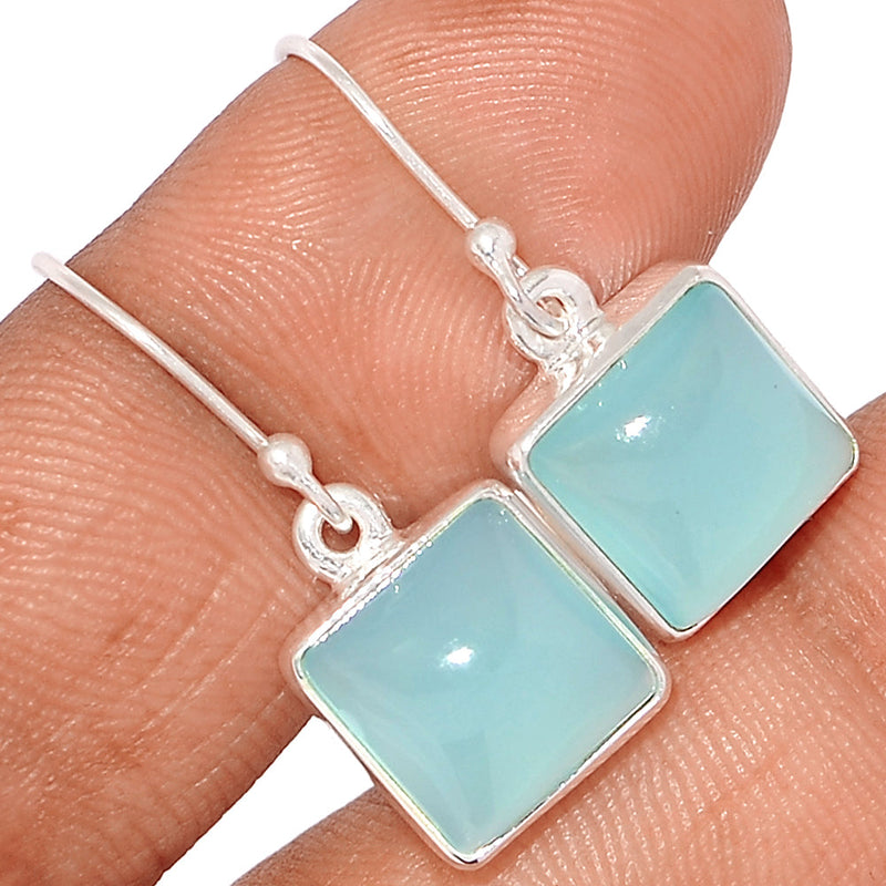 1.2" Aqua Chalcedony Earrings - AQCE62