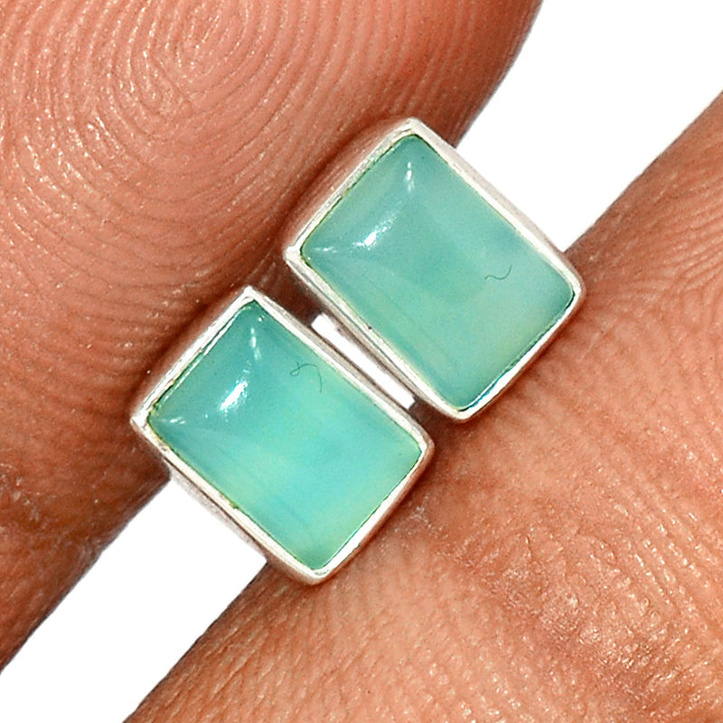 Aqua Chalcedony Studs - AQCS25