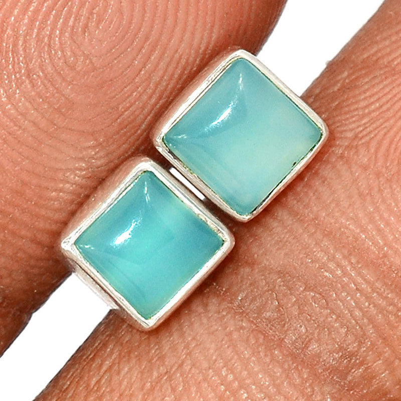 Aqua Chalcedony Studs - AQCS30