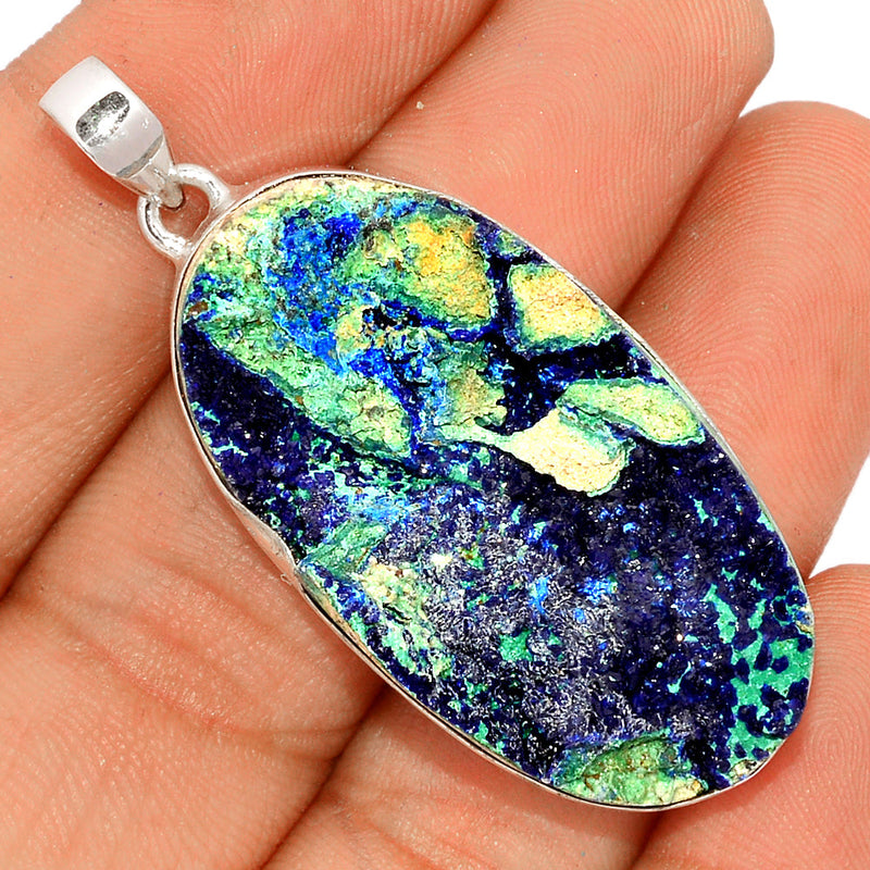 2" Azurite Druzy Pendants - AZDP395