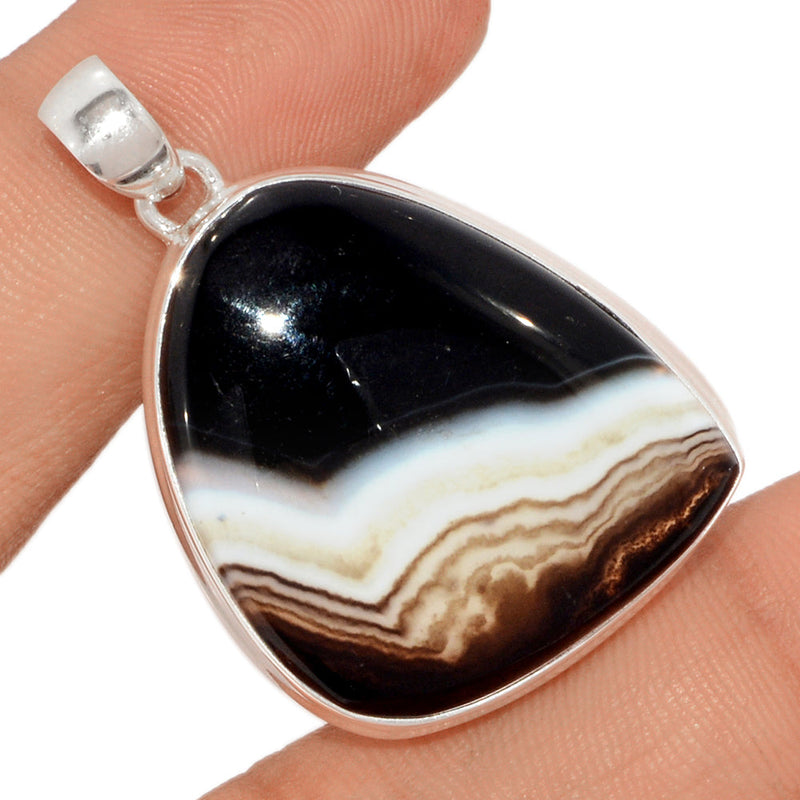 1.6" Black Banded Agate Pendants - BBAP1200