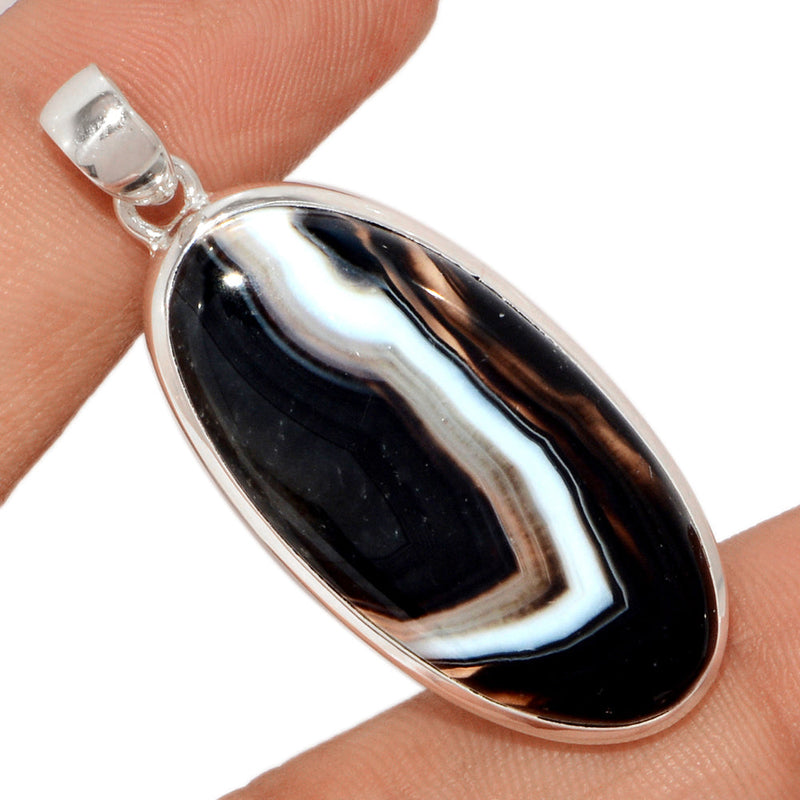 2" Black Banded Agate Pendants - BBAP1202